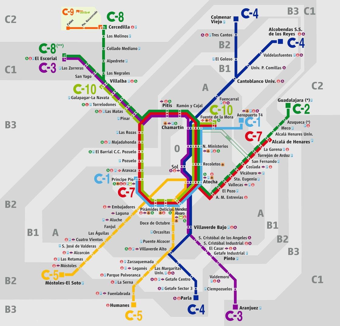 χάρτης από το σιδηροδρομικό σταθμό atocha, Μαδρίτη