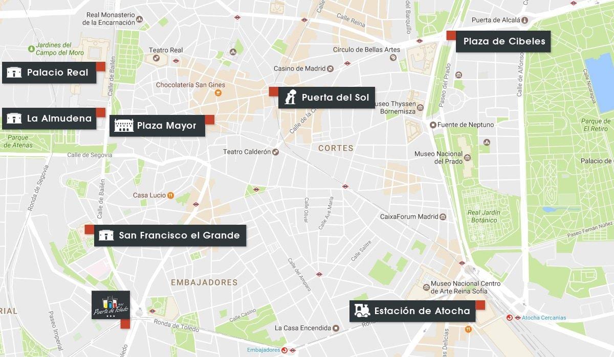 χάρτης της atocha Μαδρίτη