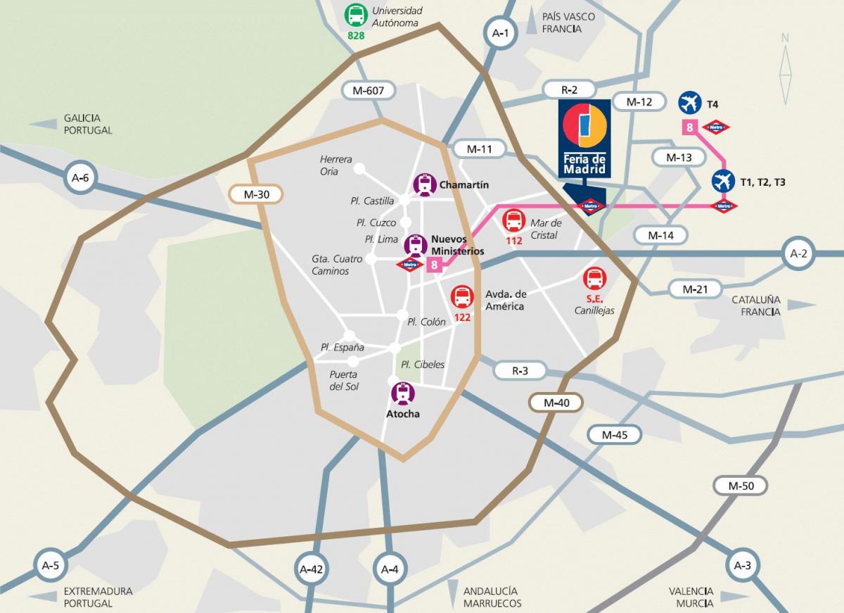 χάρτης από το εκθεσιακό κέντρο ifema της Μαδρίτης