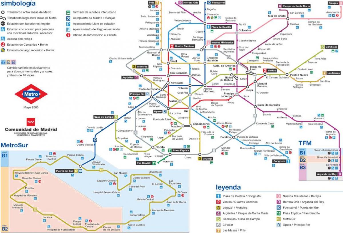 Μαδρίτη σταθμό του μετρό χάρτης