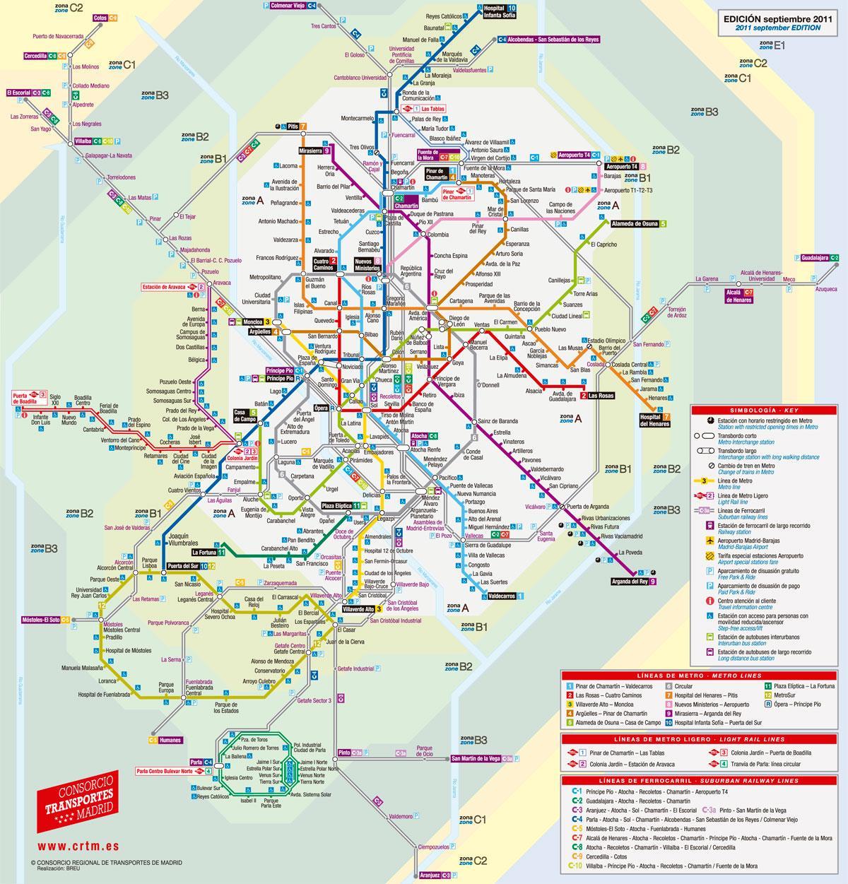 χάρτης της Μαδρίτης τραμ