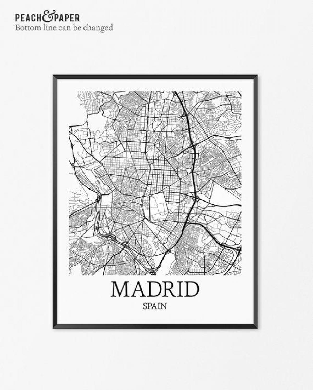 χάρτης της Μαδρίτης χάρτης αφίσα