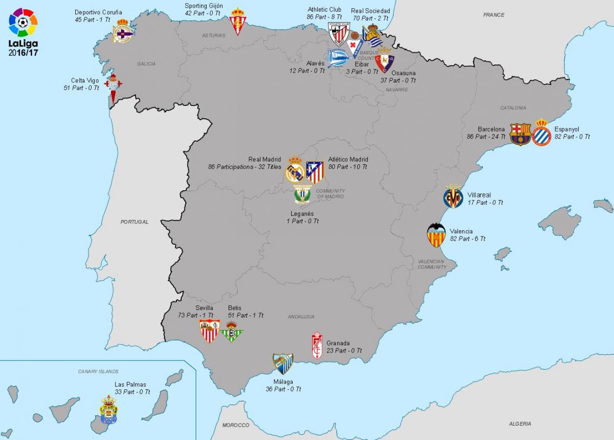 χάρτης της ρεάλ Μαδρίτης 