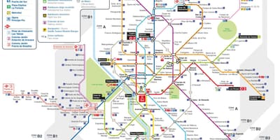 Χάρτης της Μαδρίτης δημόσιες μεταφορές