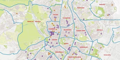 Περιοχές της Μαδρίτης χάρτης