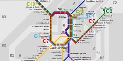 Χάρτης από το σιδηροδρομικό σταθμό atocha, Μαδρίτη