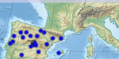 Χάρτης από το αεροδρόμιο της Μαδρίτης προορισμούς