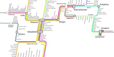 Χάρτης της renfe τρένο χάρτης της Μαδρίτης