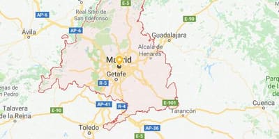 Χάρτης της Μαδρίτης και τις γύρω πόλεις