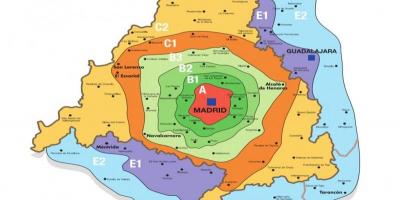 Μαδρίτη ζώνη t χάρτης