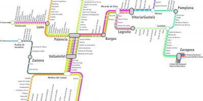 Χάρτης της renfe τρένο χάρτης της Μαδρίτης